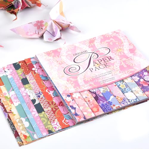 image for qianshan Origami Paper Kit 50 Sheets 70GSM 6 Inch Square Double Sided 