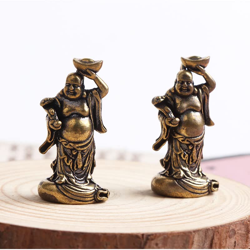 Figuritas de Buda Maitreya de Cobre Miniatura 2 Piezas miniatura 2