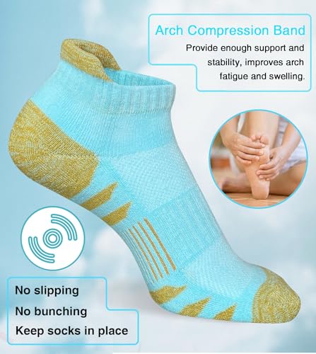 Heyoboy Women's Anti-Blister Cushioned Running Socks - 5 Pairs