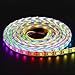 BTF-LIGHTING RGBW RGB+Warm White SK6812 (Similar WS2812B) 4 Colors in 1 LED Strip Individually Addressable 16.4ft 60Pixel/m 300LED Light Dream Color IP65 DC5V White PCB (No Adapter or Controller)