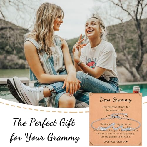 Image of Wave Bracelet Gifts for Mom Grammy Nana Boss Lady Best Friends Sister Daughter Granddauhgter Niece, Christmas Birthday Easter Valentines Day Graduation Gifts for Women Her Girls