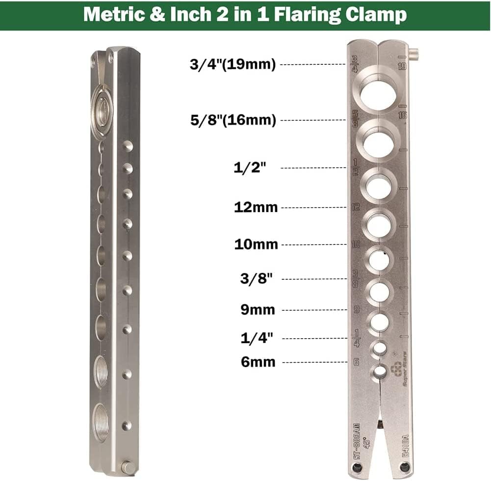 Extenseur de tuyau 1/4-3/4" avec cutter et ébavureur, outil d'évasement rapide HVAC pour cuivre/aluminium/laiton