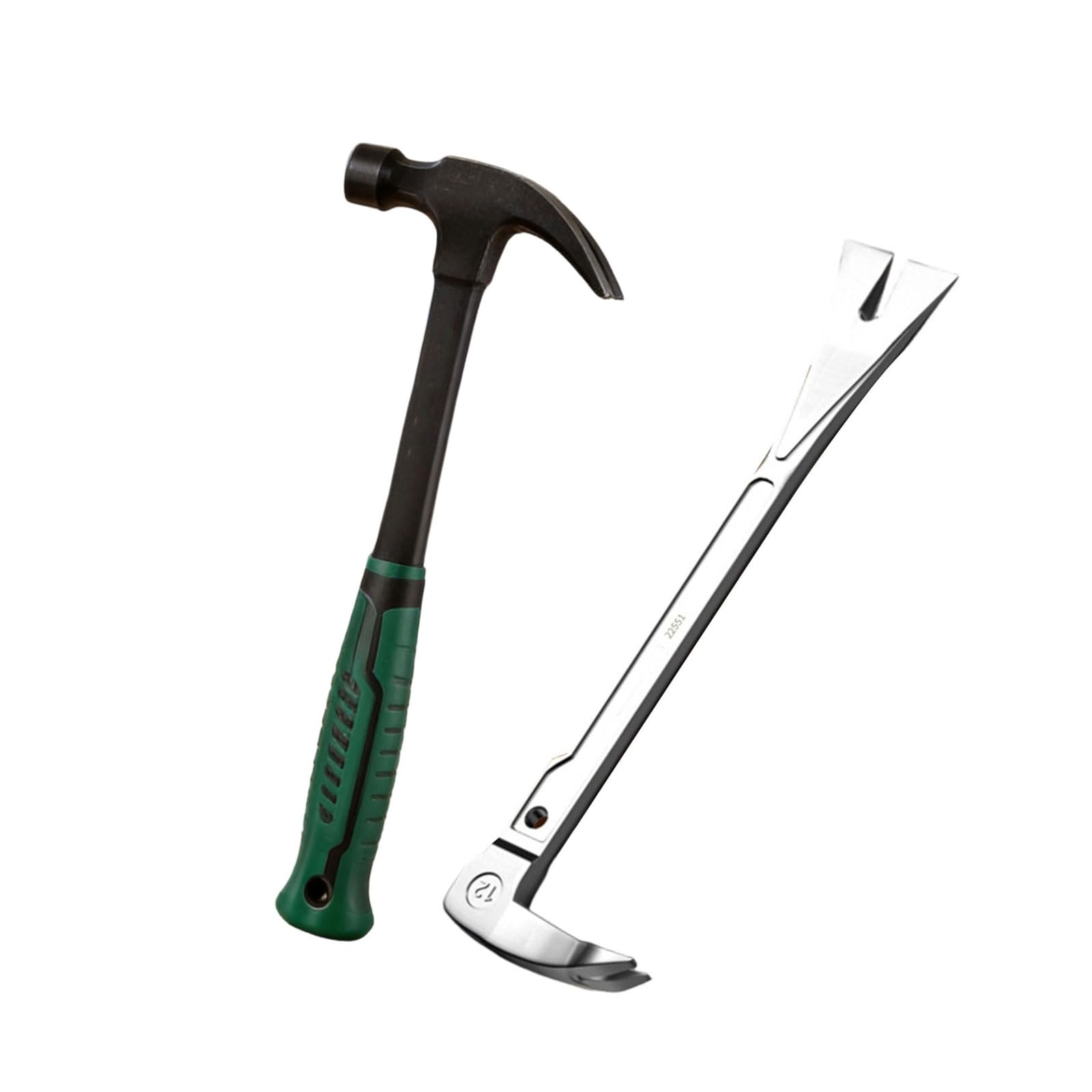Aqvjd 12 Inches Claws Hammer And Pry Rod Set Home Repair Set For Professional Woodworkers And Home Renovation Tasks Ergonomic Handle Pry Club
