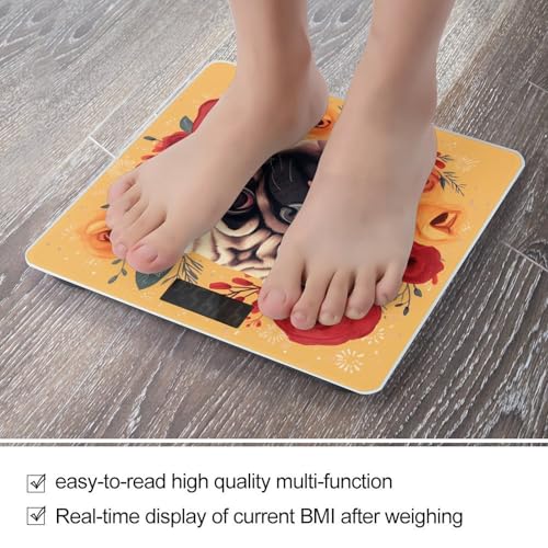 Báscula Digital de Baño Pug Flower con Pantalla LCD miniatura 5
