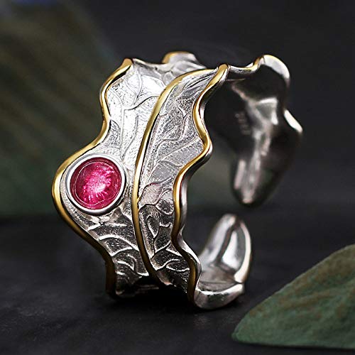 Bague ajustable femme anti-inconfort en argent S925 et tourmaline