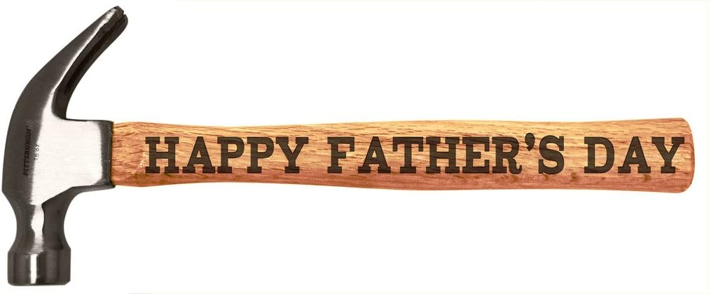 Happy Father's Day Gift for Dad or Grandpa DIY Tool Gift Engraved Wood Handle Steel Hammer