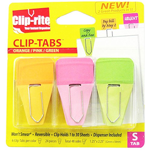 ベロスクリップタブ Sサイズ 24片 CRT-109 オレンジ ピンク グリーン