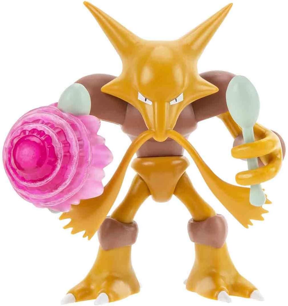 Pokémon Alakazam Battle Feature Figure - 4.5-Inch Alakazam Battle Ready Figure with Psychic Blast Accessory