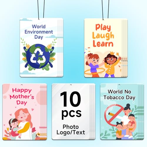 Image of Bulk Custom Car Air Fresheners with Logo or QR Code | Personalized Branded Gifts; 10-1000 Pcs Bulk Orders; Double-Sided Print; Scent Choice Available; Rectangle Shape