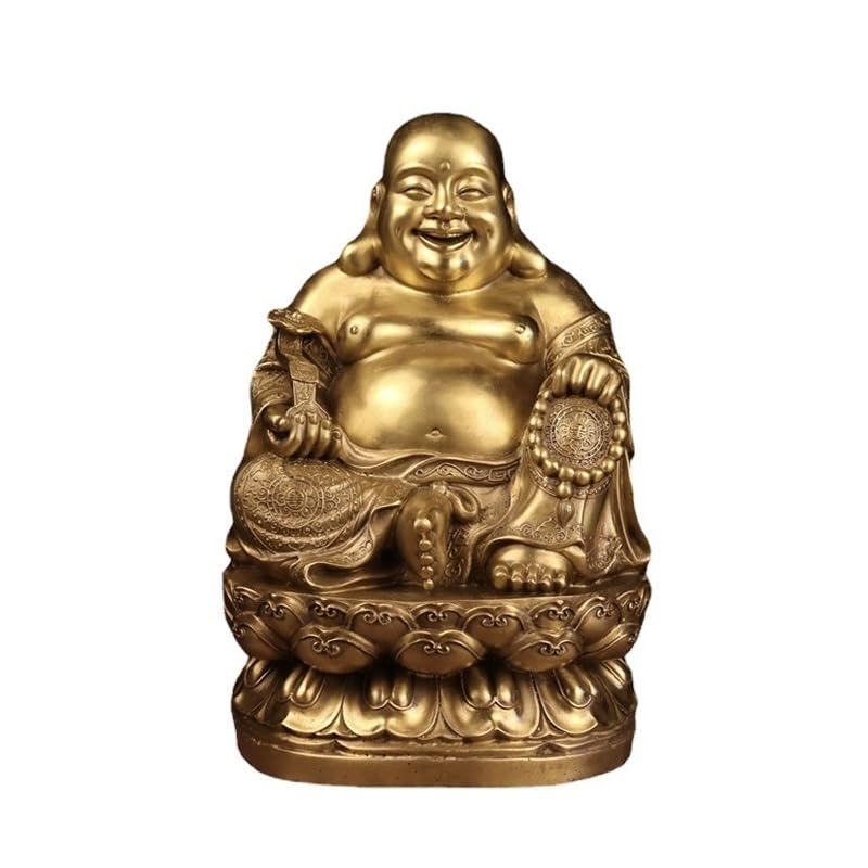 Statue de Jardin Maitreya : Ornements Bouddha Riant Laiton Décoration Maison
