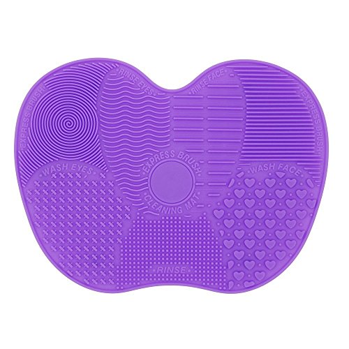 Ranphykx Silicon Makeup Brush Cleaning Mat Makeup Brush Cleaner Pad Cosmetic Brush Cleaning Mat Portable Washing Tool Scrubber with Suction Cup