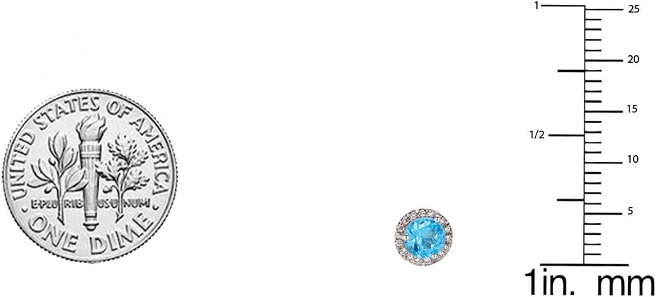 Dazzlingrock Collection Womens Halo Stud Earrings, 14K Solid White Gold - Image 3