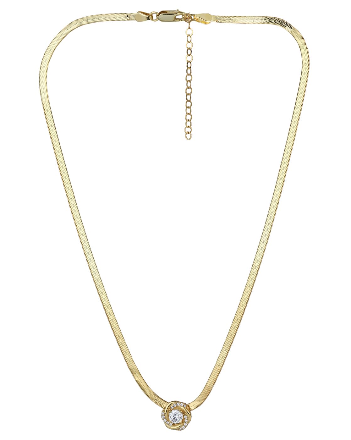 Carlton London 18Kt Gold Plated Classic Solitaire Pendant with Snake Chain (B0CF5V5W88) Amazon Price History, Amazon Price Tracker
