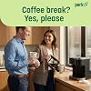 Perk Eco 12 Oz Compostable Paper Hot Cups, 500 Count Bulk Disposable Coffee Cups for Hot Beverages, White/Green