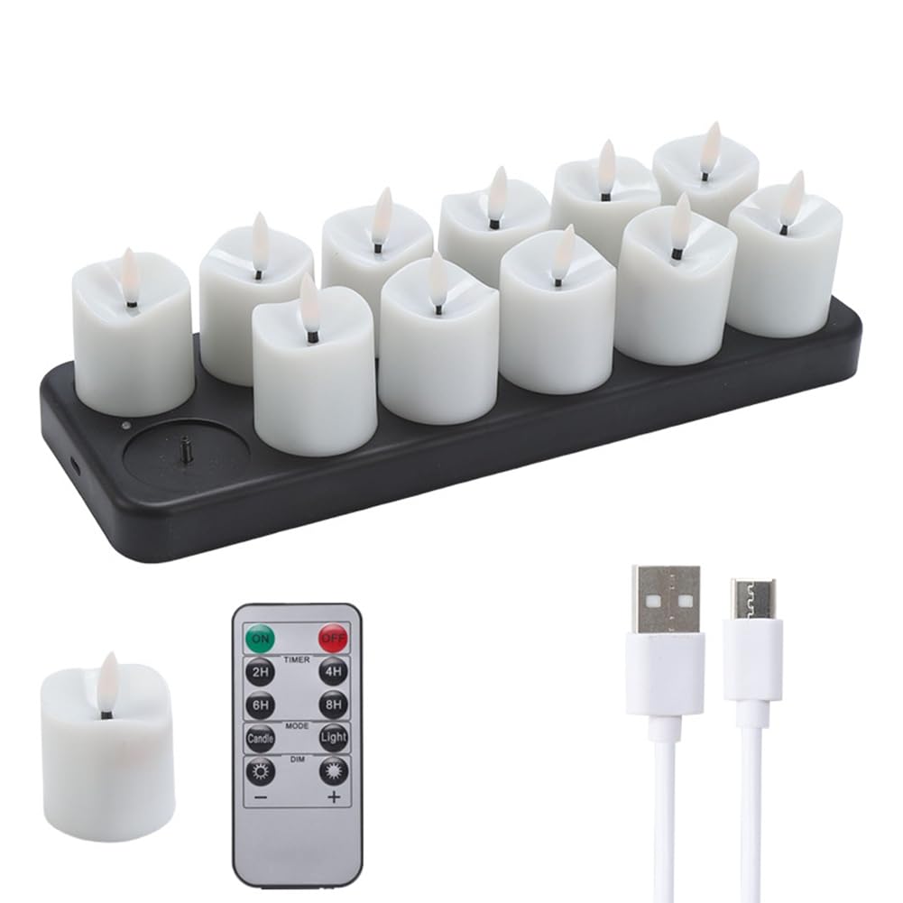 Vjsujehgy Rechargeable Tea Lights Candles Tea Lights with Remote Rechargeable Candles with Remote