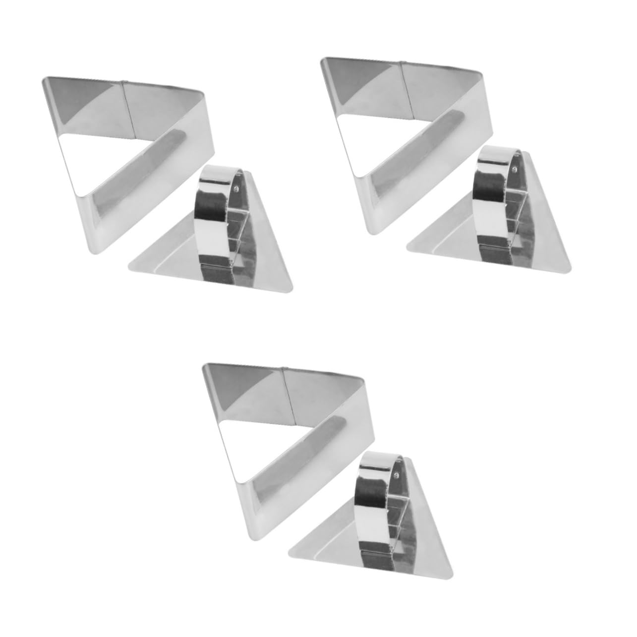 DECHOUS 3sets Non-stick Mousse Cutter Cake Mold Set Triangle Shaped Baking Molds Steel for Safe Easy Molding for Home Shop 2pcs*3