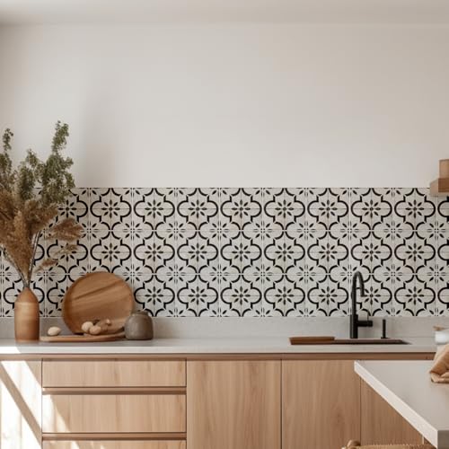 Peel‑and‑Stick Kitchen Backsplash Tiles, 30 PCS 4x4 Inch Neutral Boho Moroccan