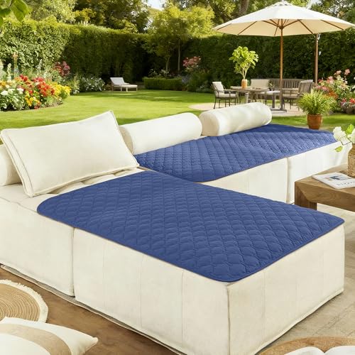 Image of gogobunny 100% Double Sided Waterproof Dog Blanket Soft Pet Bed Cover Reversible Protect Furniture Couch Sofa Car for Puppy Large Dog Cat (Dark Navy /Light Navy, 40x50 Inch (Pack of 1))
