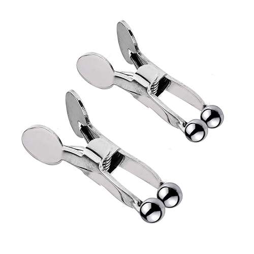 Nipple Clip Clamps with Stainless Steel Spring Clip, Adjustable Weight Metal Nipple Clamps for Men Women, Non-Piercing Metal Stimulator Nipple Clips Adult Toys