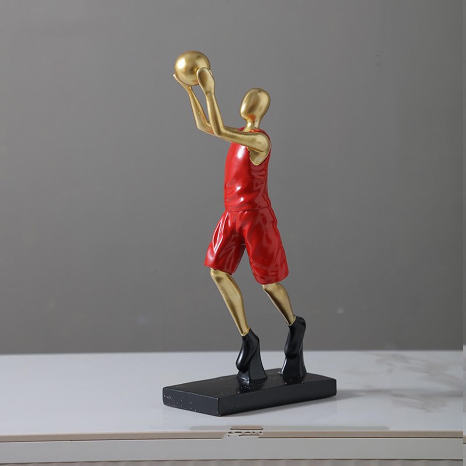 Figurka dekoracyjna 24 cm, figurki piłkarskie, piłkarz, statuetki, sportowa rzeźba stołowa, świetny prezent, dekoracja domu, dekoracje rzemieślnicze dla mężczyzn, chłopca, salonu, B