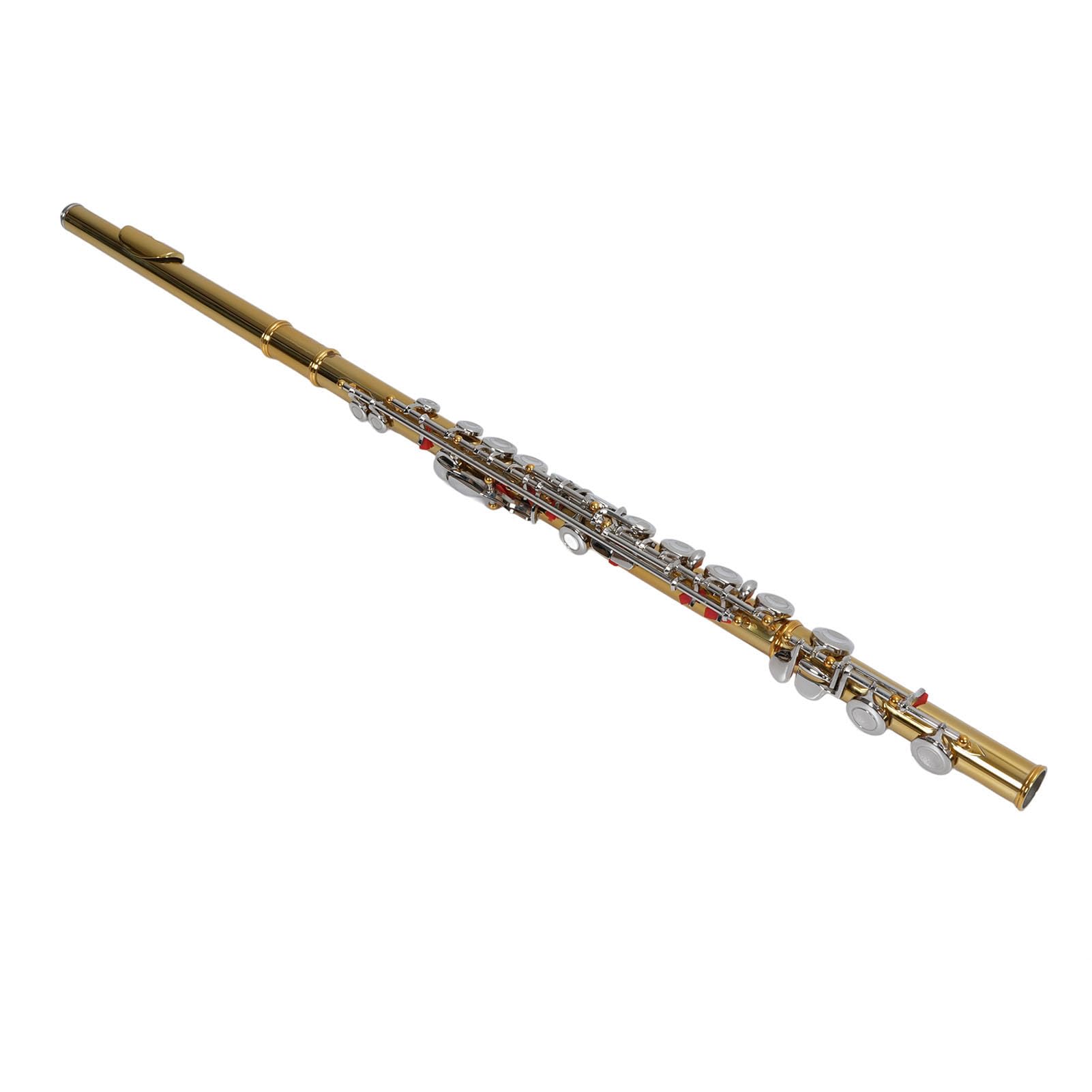 Ejoyous Flauta C de 16 Teclas, Instrumento Musical de Latón, Flauta Principiante Fácil de Tocar para Estudiantes con un Rendimiento de Sonido Superior