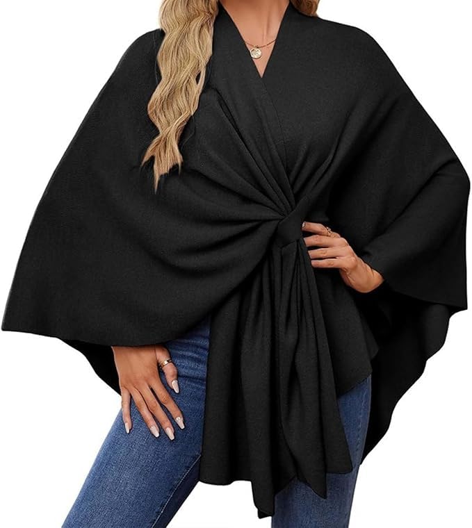 Consolidateh Sweater, Elegant Shawl Wraps Soft Open Front Sweater, Cross Front Knit Sweater for Office4