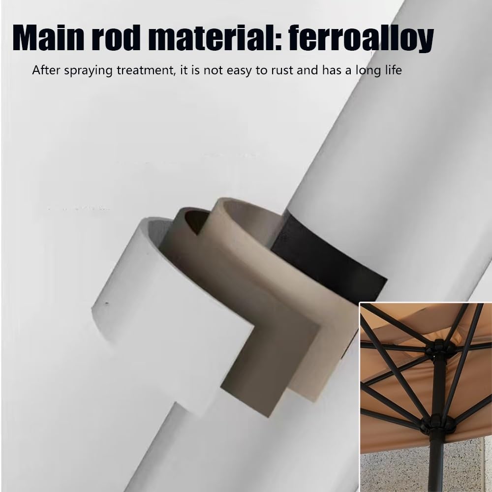 Ombrellone Da Balcone Rettangolare Ombrellone Da Parete | 230x130cm Ombrello Da Patio Con Manovella Balze 5 Costole Protezione Solare Parasole