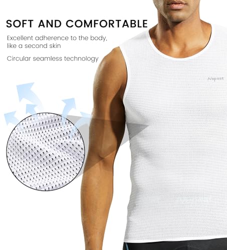 Nepest Mens Vests/Short Sleeve Biking Base Layer Mesh Sleeveless Cycling Baselayer Bicycle Ultralight Undershirts3