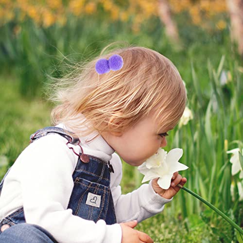 FOMIYES 48 Peças Pom Pom Faixas De Cabelo Pompom Laços De Cabelo Elásticos Laços Fofos De Rabo De Ca