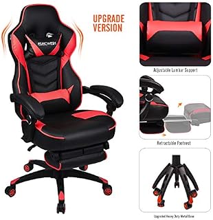 Video Gaming Chair Racing Office - PU Leather High Back Ergonomic 170 Degree