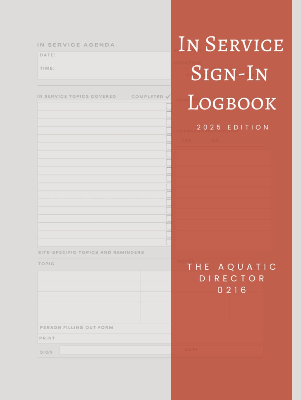 Lifeguard In-Service Training Tracker: Comprehensive Log Book for Aquatic Staff Drills, Skills, and Safety Training      Hardcover – September 12, 2025