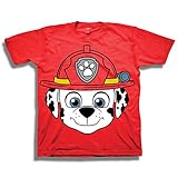Paw Patrol Kid's Marshall Big Face Tee Shirt, red, 5T