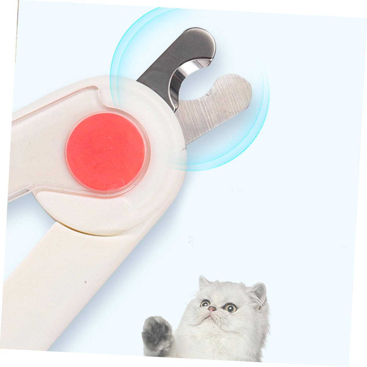 Happyyami 2pezzi Forbice per Unghie per Animali con Luce LED Design Ergonomico e Sicuro per La Manicure di Cani e Gatti Inossidabile e Colore Rosso