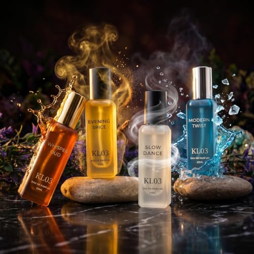 Image of Long Lasting Perfume Gift Set for Man and Woman | EDP 4x20ML | Ideal Gifts for Men, Women, Christmas, Secret Santa, Work, New Year | Bergamot, Patchouli, Cedar and Sandalwood