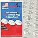 Sound Dampening Cabinet Door Bumpers - Made in USA - Clear Soft Close Self Adhesive Rubber Pads - 50 PCs - Transparent Rubber Feet for Drawers, Cupboards