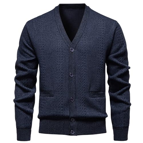 Cardigan de lana hombre con botones y bolsillos para otoño