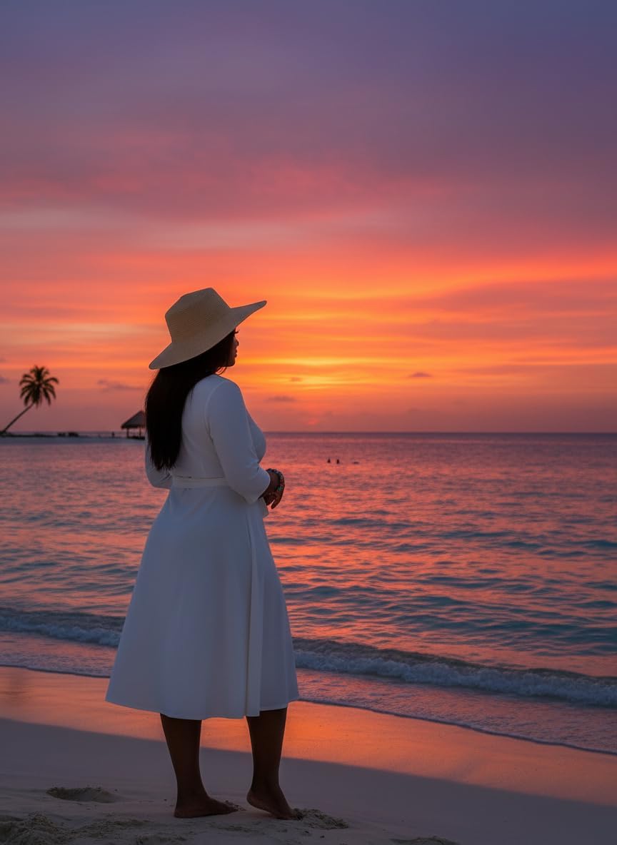 FANDEE Plus Size Midi Dress for Women - Printing Summer Dresses for Wedding Guest Cocktail Party 3/4 Sleeve V Neck（L-5XL） - Image 6