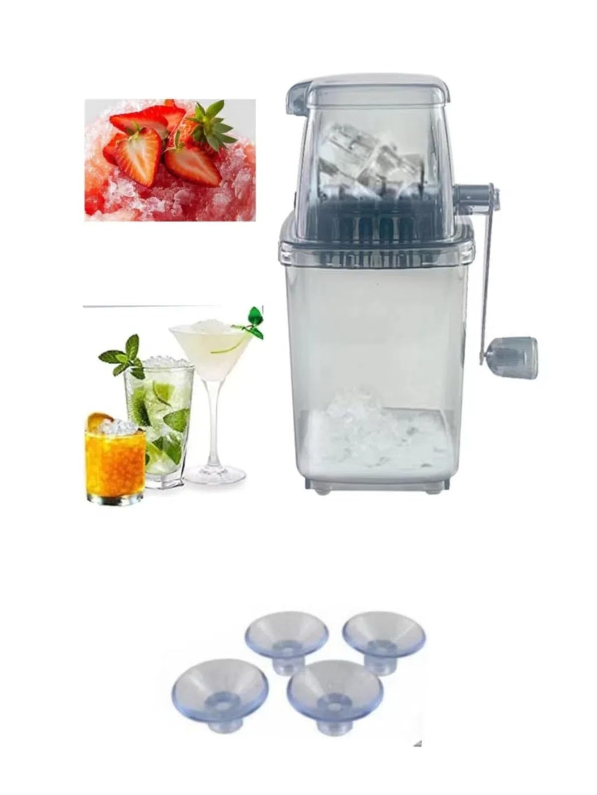 Máquina de hielo afeitada y trituradora manual para bebidas y repostería