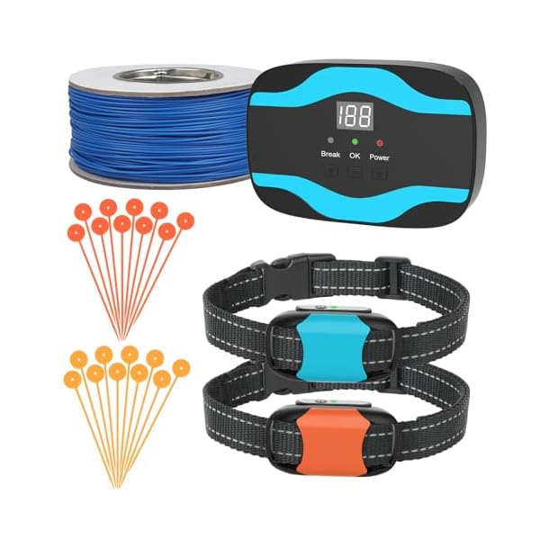 RUXAN-Upgraded-Electric-Fence-for-DogsUnderground-Above-Ground-Electric-Dog-Fence-Pet-Containment-System-with-2-Dogs-Waterproof-Rechargeable-Training-Collar-ToneShock-Correction RUXAN Upgraded Electric Fence for Dogs,Underground Above Ground Electric Dog Fence Pet Containment System with 2 Dogs Waterproof Rechargeable Training Collar, Tone/Shock Correction