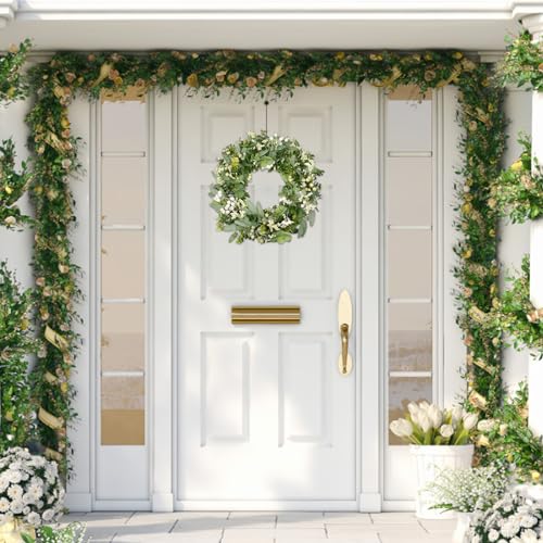 Couronne d'eucalyptus de 18 pouces aux finitions soignées pour maison - 5