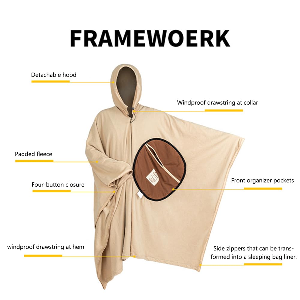 Saco de dormir multiusos portátil, ligero, forro polar, para invierno, camping, viajes, senderismo
