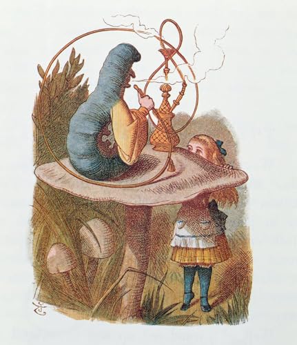 Alice et la chenille affiche Tenniel art décoratif impression sur toile 60x90cm