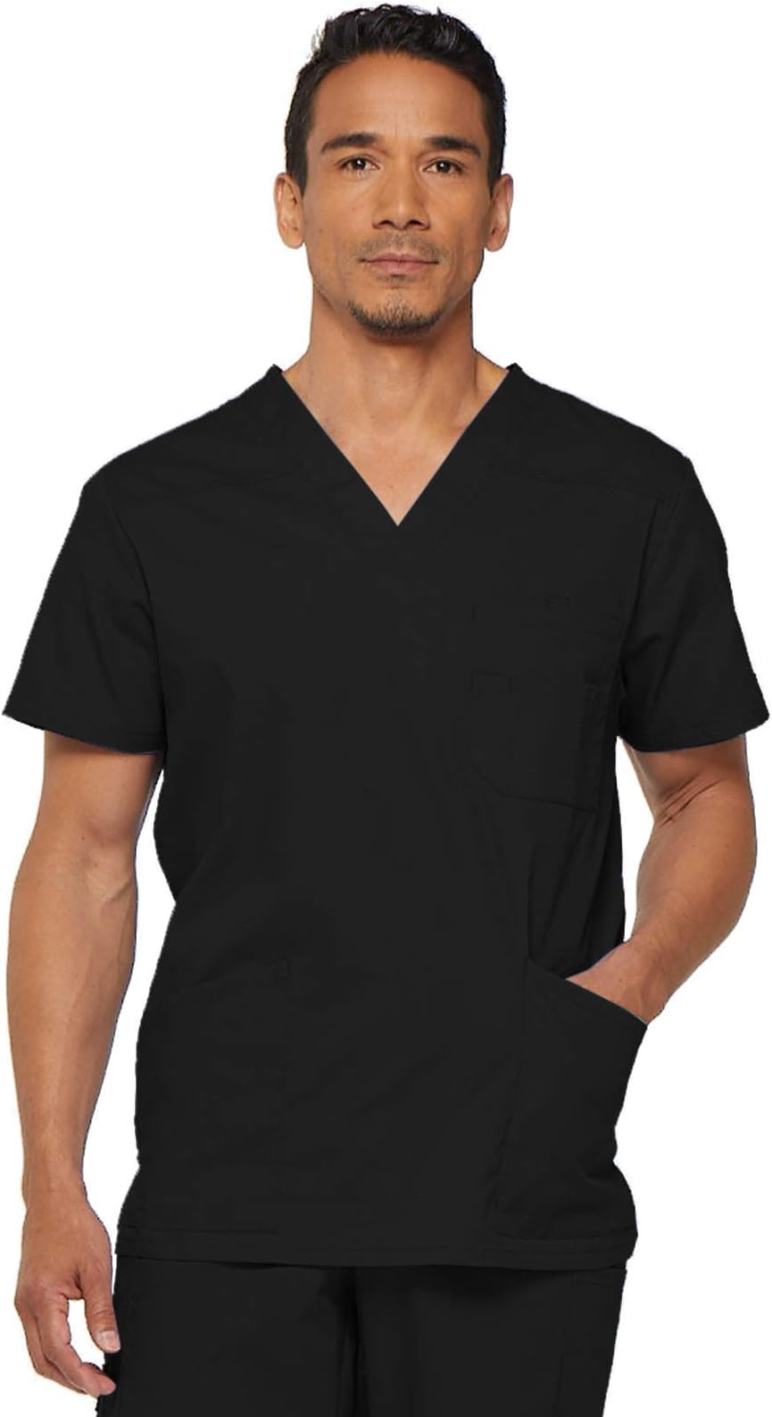 EDS Signature Scrubs for Women and Scrubs for Men, Unisex One Pocket V-Neck Top in Soft Brushed Poplin 83706