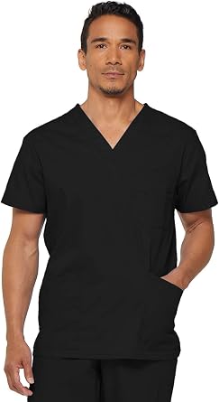 Dickies Mens V-Neck Scrub Top with 5 Pockets - Medical & Nursing Uniform Shirt, Side Vents - 81906