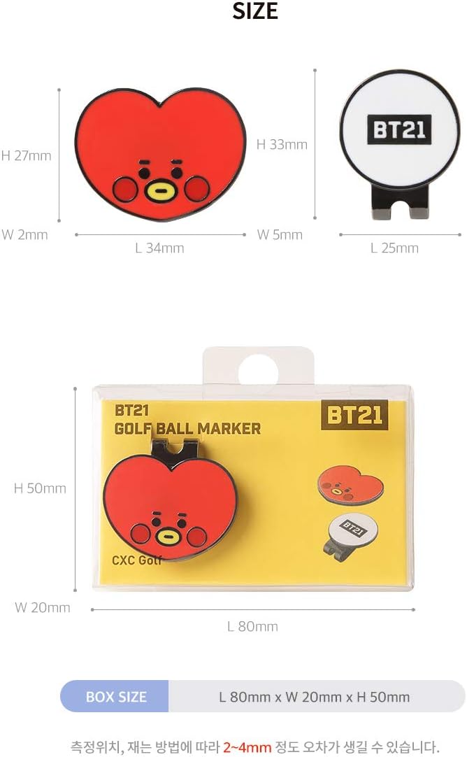 review CXC BTS Official Goods Baby Golf Ball Marker TATA
