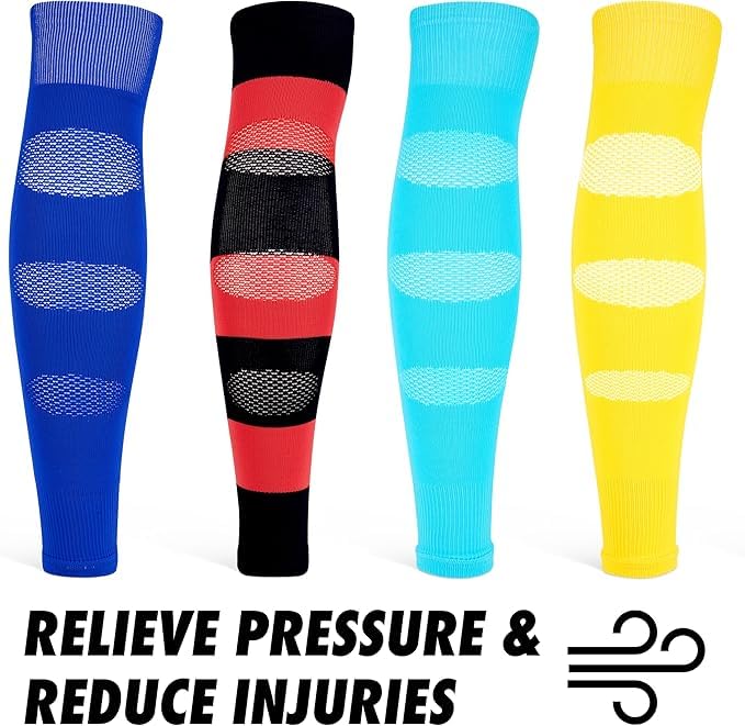 Performance Soccer Sock Sleeves - Lion Breathe Technology Breathable Mesh to Reduce Pressure On Calf - Youth and Adult Sizes3