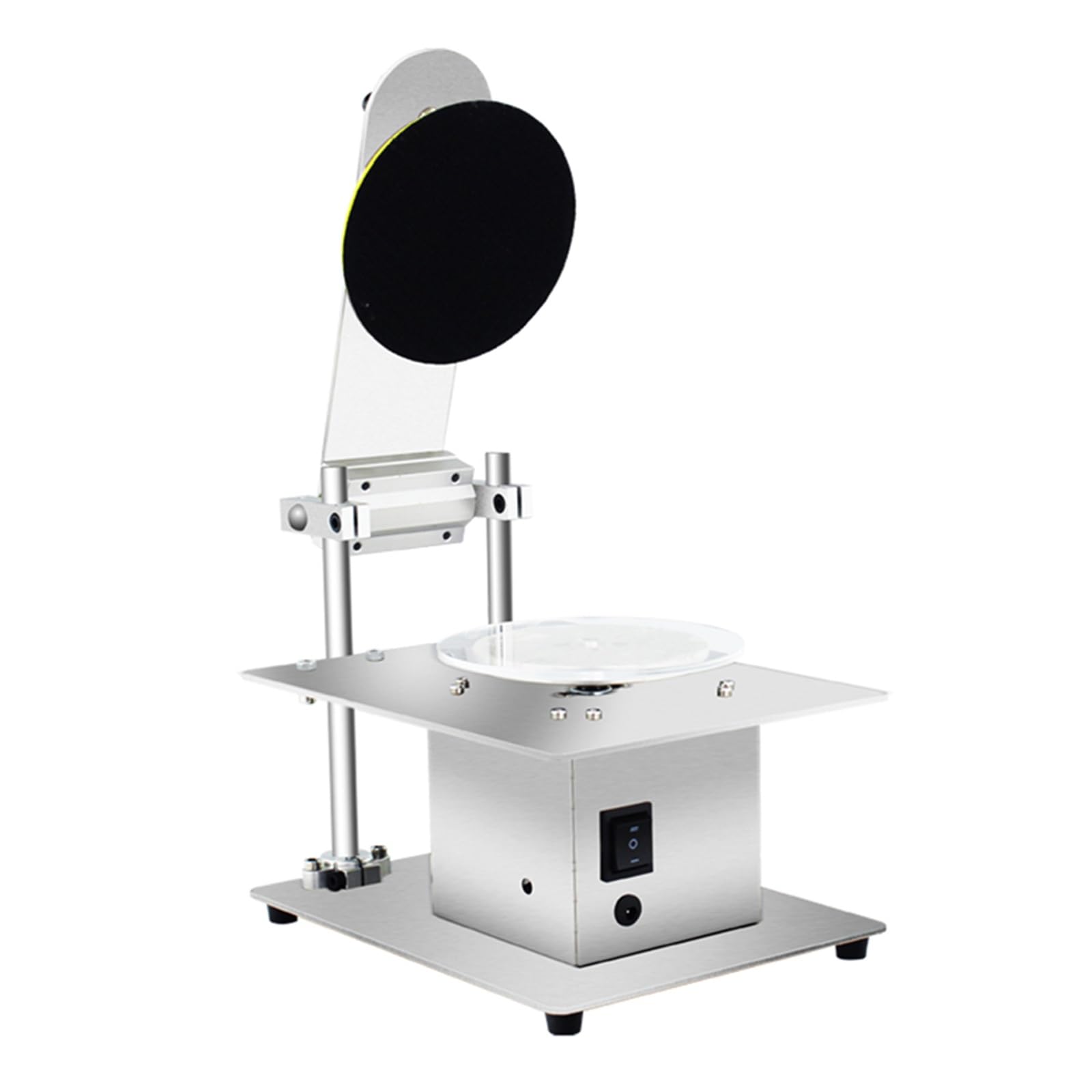 Macchina per la pulizia della riparazione dei dischi, levigatrice elettrica da banco da 200 W con 2 cotone lucidante, velocità regolabile 1000-6000 giri/min per CD DVD riparazione graffi e recupero