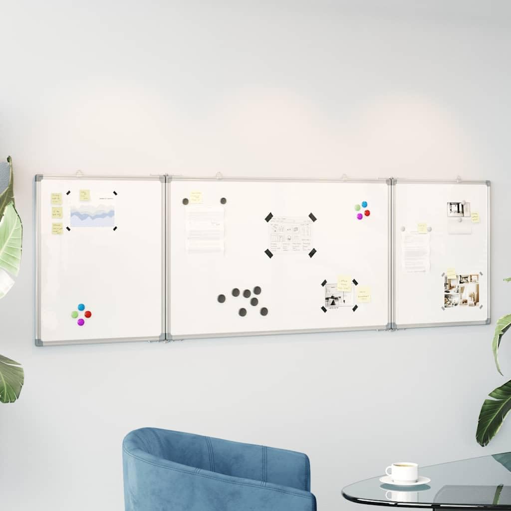 Lavagna Magnetica Pieghevole 200x60x1,7 cm in Alluminio,Forniture per ufficio,Forniture per presentazioni,Pannelli di visualizzazione-4005369
