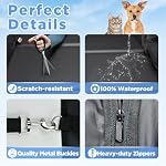 Hard Bottom Dog Car Seat Cover for Back Seat, PU Leather Dog Seat Extender - Image 4
