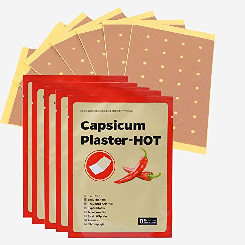 40 Pçs Emplastros para Dor Extrato de Capsaicina Remove Desconforto Respirável Tensão Muscular Adesi